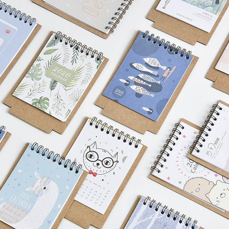2020 Cartoon Animals Calendars Mini Table Desk Calendar Work