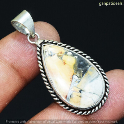 Jasper Gemstone Ethnic Handmade Pendant Jewelry 1.5