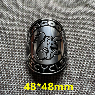 2pcs mongoose Vintage Bicycle Head Badge Tag Bike Emblem Decals Stickers 