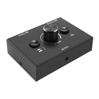 2X(3.5mm 2 Input 1 Output/1 Input 2 Output Audio Switcher Box -Key Mute3238