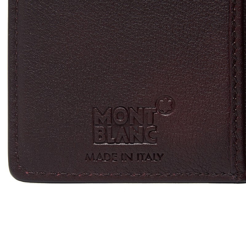 Pre-owned Montblanc Meisterstück Sfumato Genuine Leather Card Holder Wallet Purse For Men In Red