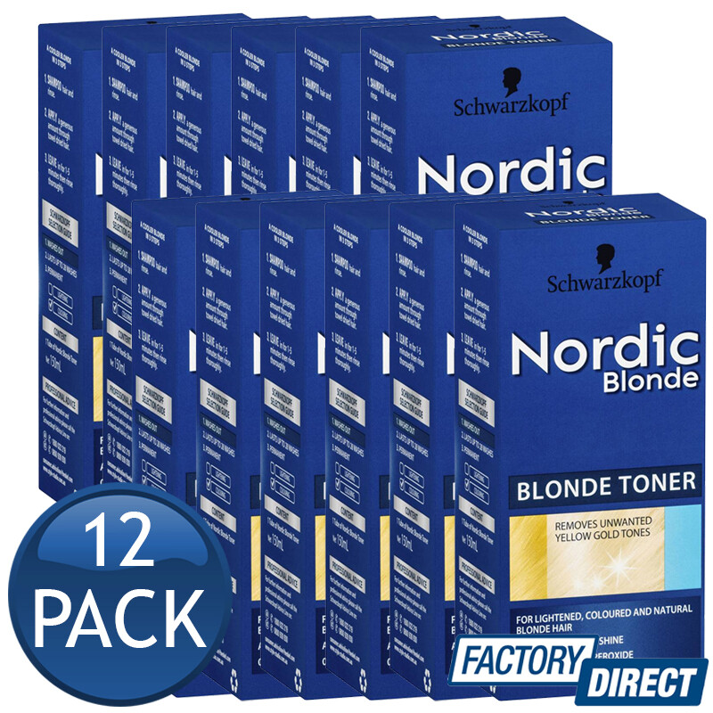 12 X Schwarzkopf Nordic Blonde Toner Removes Unwanted Yellow Gold
