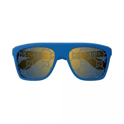 Pre-owned Gucci Gg1570s-004 Blue Sunglasses