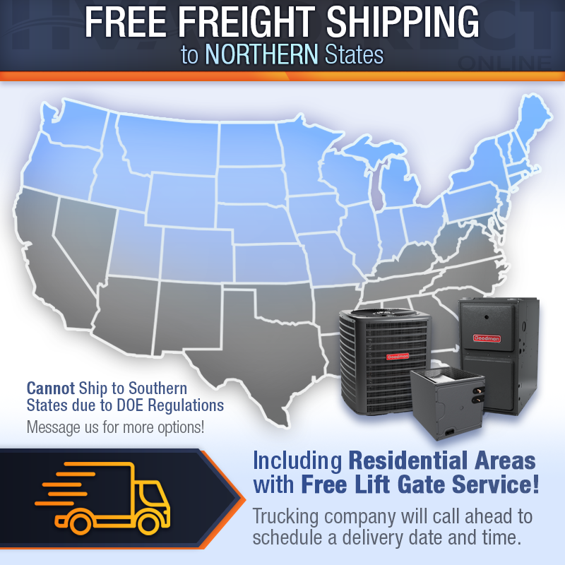 Goodman 2.5 Ton R32 Air Conditioner & 96% 60000 BTU Upflow Gas Furnace System
