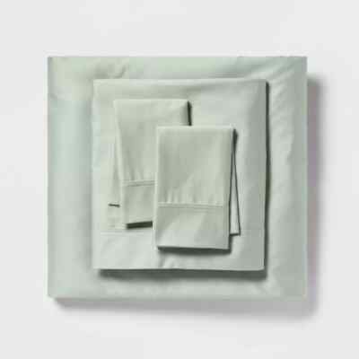 Solid Performance 400 Thread Count Sheet Set - Threshold Silver Green