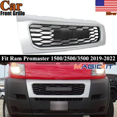 For 2019-22 Ram Promaster 1500/2500/3500 Silver Front Bumper Upper Grille Grill