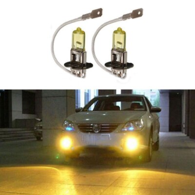 2x H3 Halogen 3000K 100W Car Fog/Driving Light Bright Replacement Bulb Glass 12V