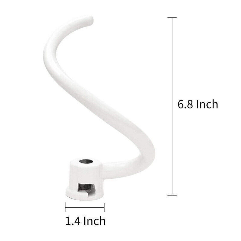 Durable Metal Spiral Coated Dough Hook Attachment for KitchenAid 6QT Stand Mixer