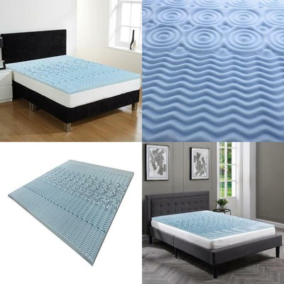 2 Inch Cooling Memory Foam Mattress Topper 5 Zones Blue Soft Pad BEST Sleep New