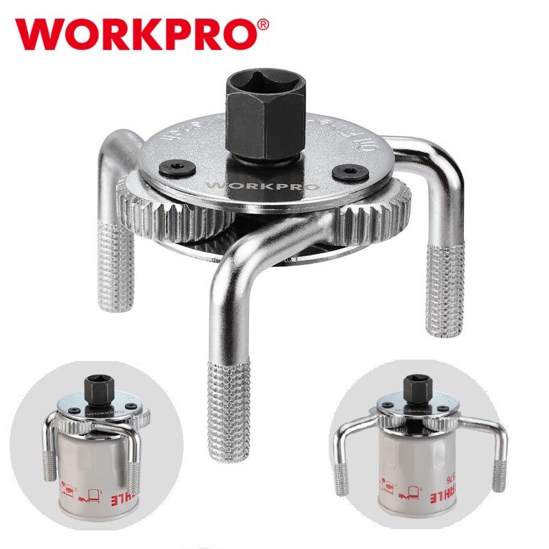 WORKPRO UNIVERSAL OIL FILTER WRENCH REMOVAL TOOL 3-JAW ADJUSTABLE HEAVY DUTY NEW