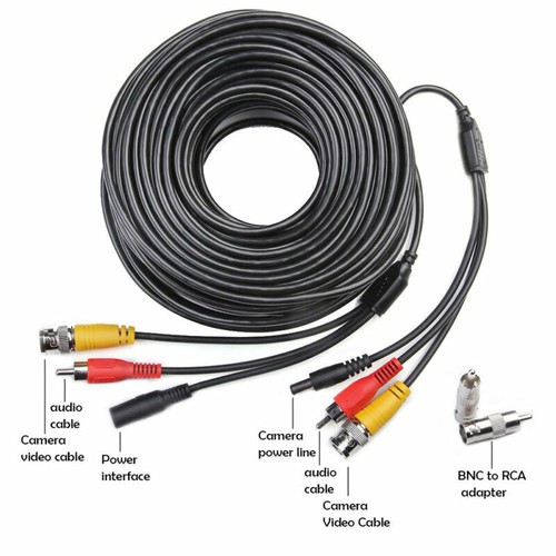 3PCS 50ft BNC Surveillance Cord CCTV Video Audio Security Camera Cable