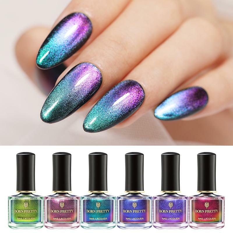 BORN PRETTY 5D Magnetische Nagellack Chamäleon Glitter Katze Auge Nagellack
