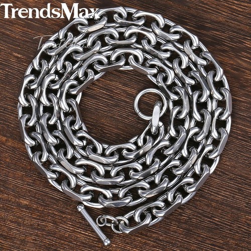 9mm Heavy CABLE Rolo Link Stainless Steel Necklace Toggle for Mens Chain 18-26"