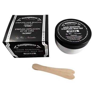 Barbero Grooming Hair Removal Stripless Wax Kit ''Steel'' 8.45Oz by Waxness