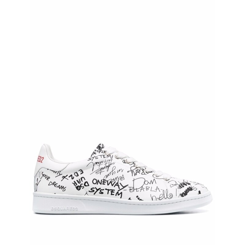Dsquared2 アイコンロコフリントフリフ D8LL355300 673 DSQUARED2 Icon-print slip-on Slides | Pink | FARFETCH