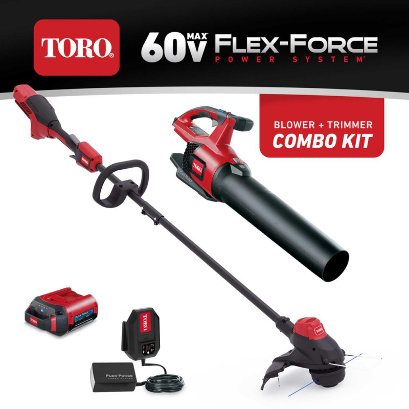 60-Volt Max Lithium-Ion Cordless String Trimmer And Leaf Blower Combo Kit (2-Too