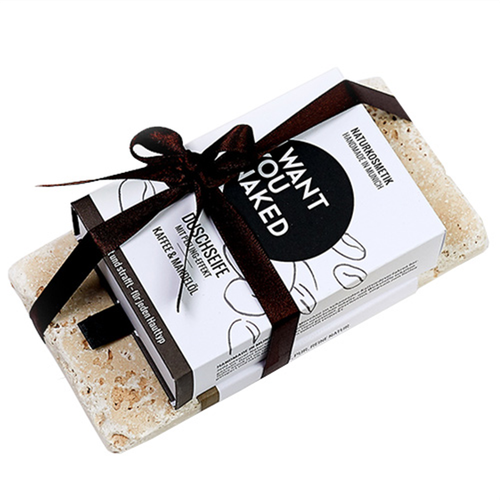 I WANT YOU NAKED Seifenablage und Duschseife Kaffee & Mandelöl