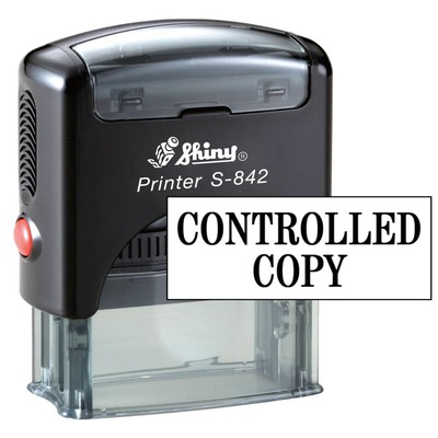 Shiny Controlled Copy Self Inking Rubber Stamp Rectangle Easy Refill Clear