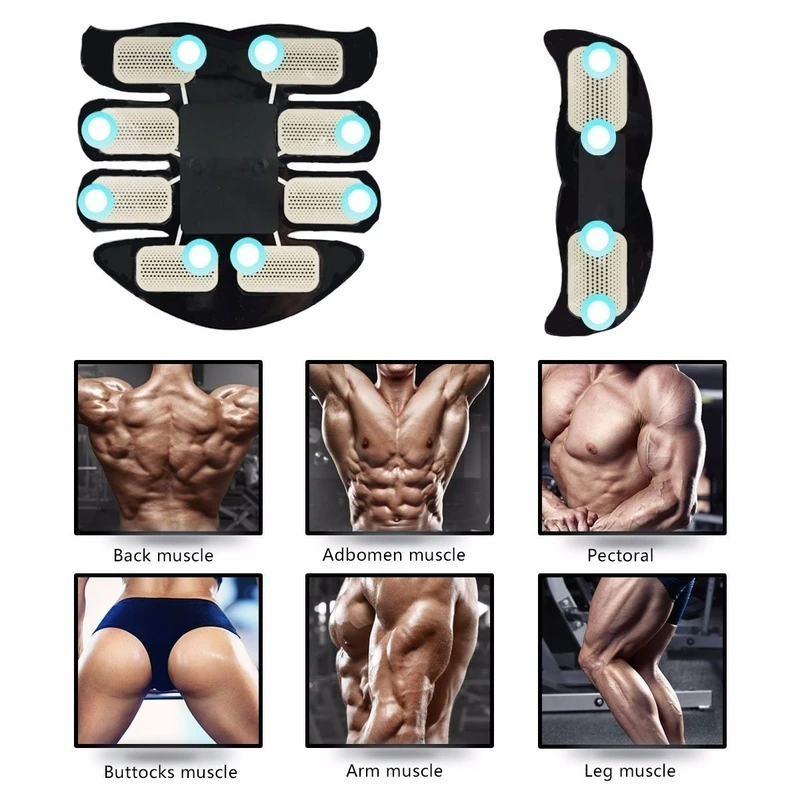 EMS Abdominal Muscle Toning Trainer ABS Hips Stimulator Toner Fitness Binder Gym
