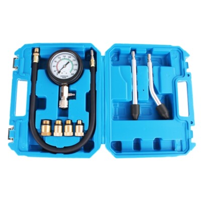 TECPO KOMPRESSIONSTESTER-SATZ BENZIN MOTOR KOMPRESSION PRÜFER MESSER 0-20 Bar