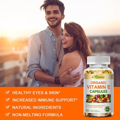 Vitamin E 1000 IU 120 Capsules - Supports Skin, Hair, Immune and Eye Health