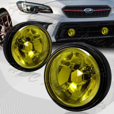 3.5'' Round Yellow Lens H3/55W Fog Driving Bumper Lights Lamps+Switch Universal