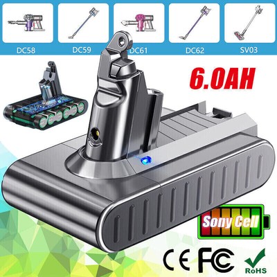 21.6V Replace Battery For Dyson V6 Animal SV03 SV04 DC58 DC59 DC61 DC62 Vacuum