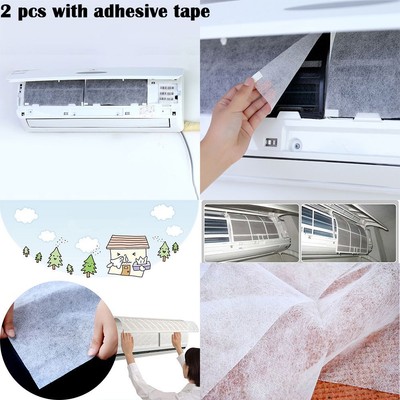 2 Pcsset Adhesive Car AC System Cleansing Mesh Cloth Air Condition Filter