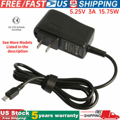 5.25V 3A Micro USB Wall Charger AC Adapter for Raspberry Pi 3 Power Supply Cord