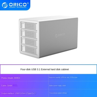ORICO 3.5-inch enterprise level RAID hard drive cabinet Type-C HDD box 10Gbps