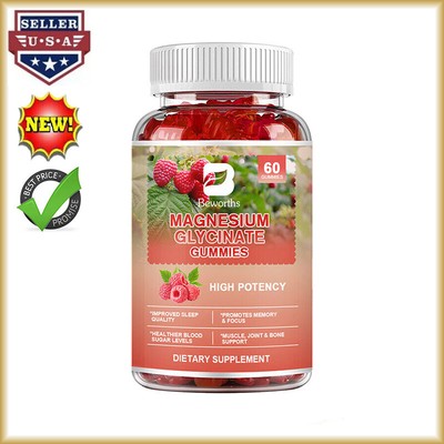 Magnesium Glycinate Gummies For Bone,Heart,Muscle,Nervous System Health 60caps