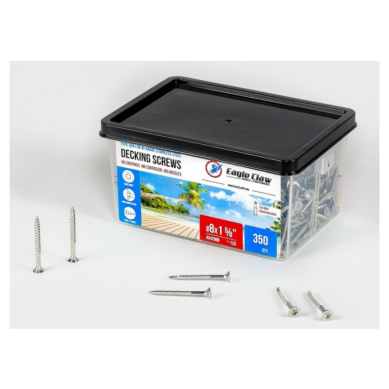 Eagle Claw Stainless Steel Wood Screws Star Drive Flat Head Various Sizes