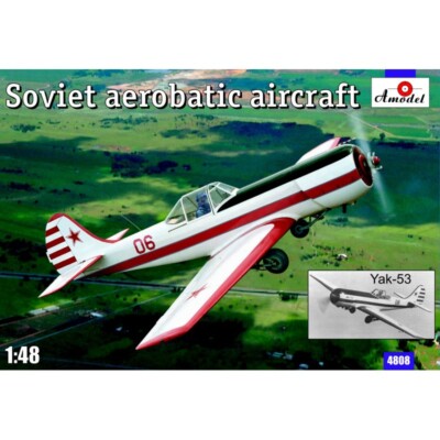 Amodel 4808 Plastic model kit 1:48 Yakovlev Yak-53 Soviet aerobatic aircraft