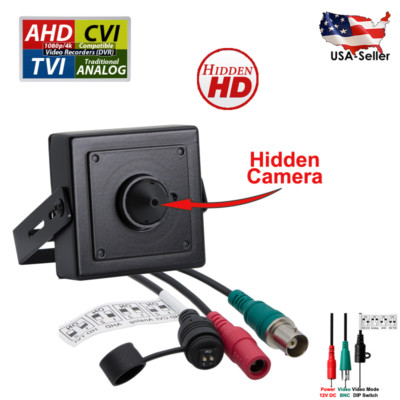 Wide Angle Mini Covert Hidden Nanny CCTV Security Camera HD TVI CVI AHD Analog