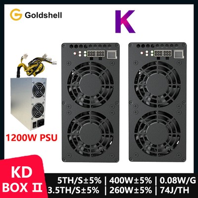 New released Goldshell KD BOX II 5Th/s 400W Miner 1200W PSU Mining KDA IN STOCK