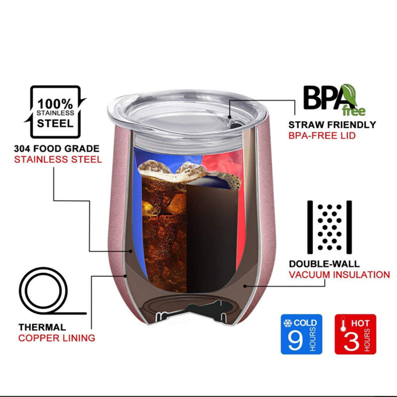 2 Pack 12 oz Handle Stainless Steel Mug Cup with Lid Double Wall Insulated