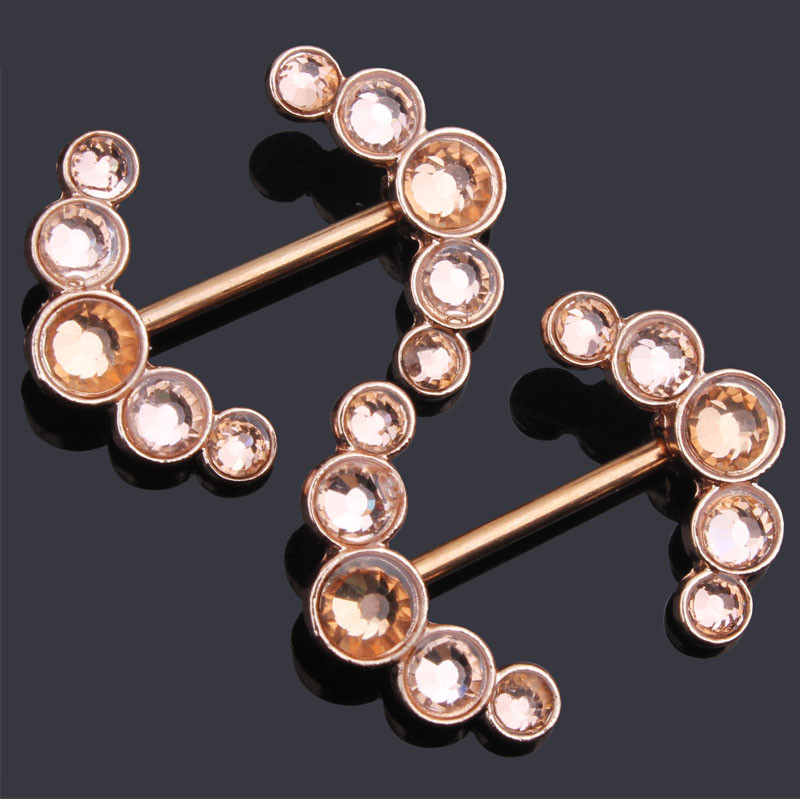 Pair Nipple Ring Stainless Steel CZ Crystal Nipple Rings Body Piercing Jewelry eBay