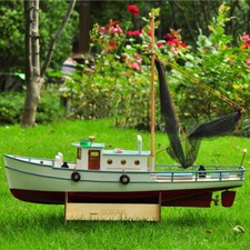 rc model fishing boat naxos motor yacht - frp hull and