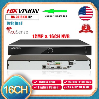 Hikvision 16 Channel 4K 12MP Security NVR Video Audio Recorder DS-7616NXI-K2 US