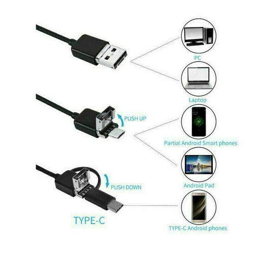 Type C USB 6 LED Endoskop Wasserdicht Endoscope Kamera Inspektion für Android