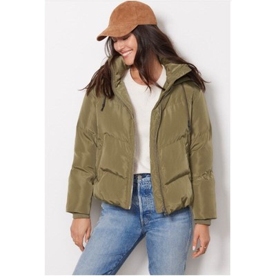 Pre-owned Jakke Evereve Poppy Recyled Puffer In Olive Green // S