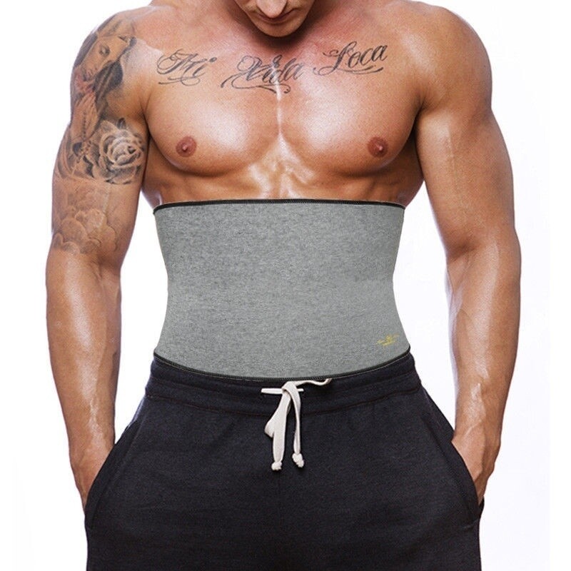 Men's Waist Trainer Sauna Sweat Band Slimming Belt Heat Trapping Workout Trimmer