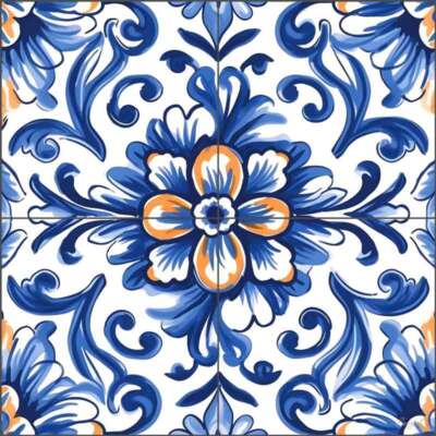 Pattern Tile Backsplash Roozbeh Bahramali Art Ceramic Mural OB-ROZ392