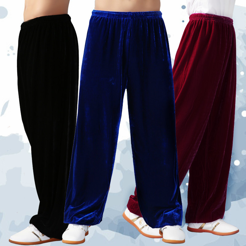 Men Women Velvet Pants Trousers Drawstring Yoga Pyjama Casual Loose Dance Soft