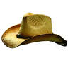 *051  Westernhut Stroh Cowboy Strohhut ca. Gr.56/58 One-Size