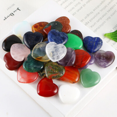 Natural rose quartz amethyt healing crystals star moon heart gemstone 30pcs