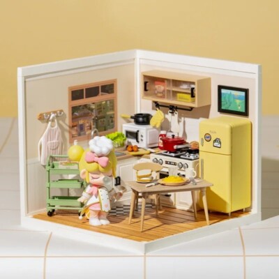 Rolife Happy Meals Kitchen Plastic DIY Miniature House Kit Building Blocks Kits