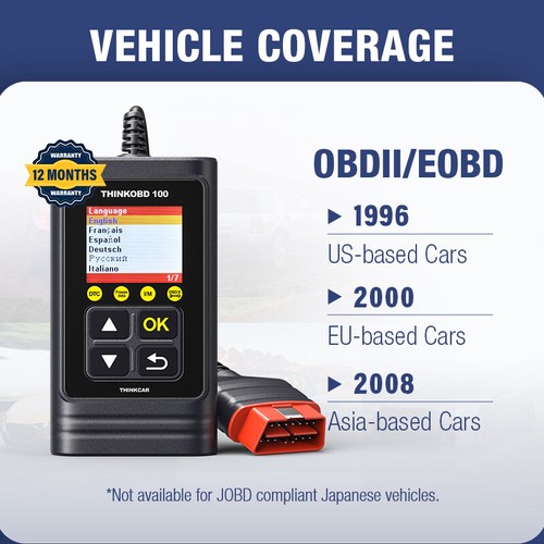 Thinkobd 100 Car Obd2 Can Code Reader Check Engine Light Fault
