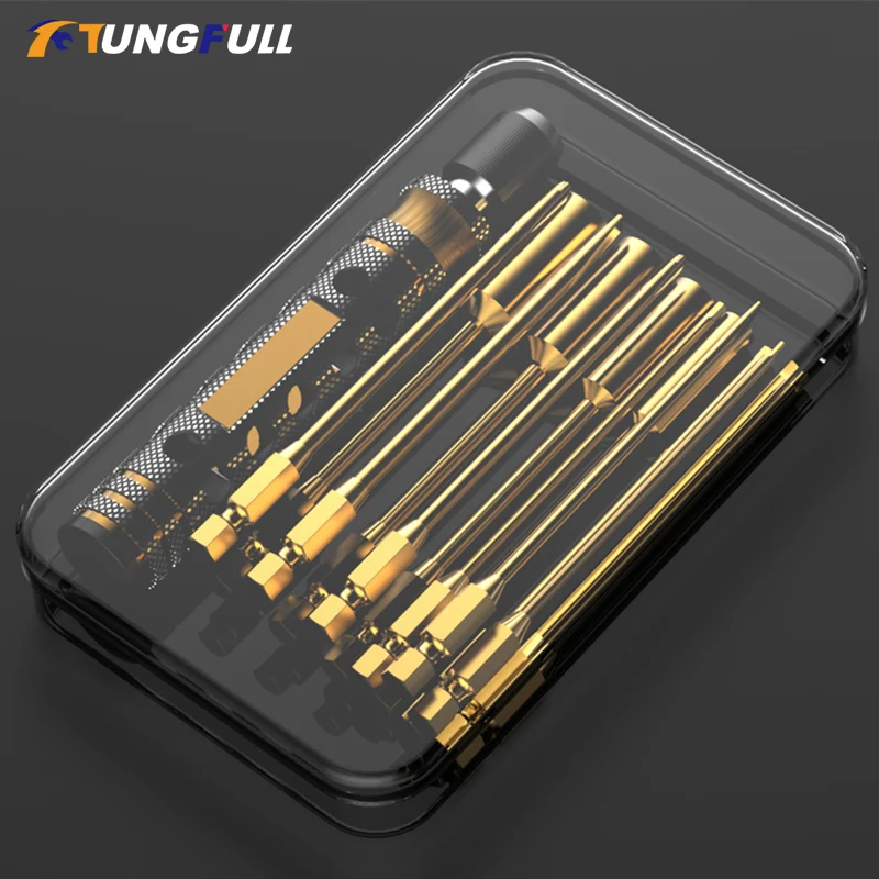 4 in 1 Magnetic Screwdriver with 1.5 2 2.5 3.0mm Bits Quick Change Allen Key He