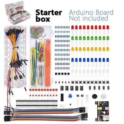 Electronics Component Basic Starter Kit with 830 Tie-Points Breadboard Resistor